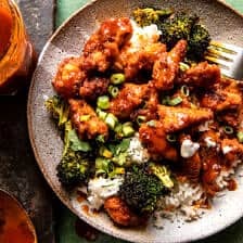 Sheet Pan Honey Buffalo Chicken with Broccoli | halfbakedharvest.com