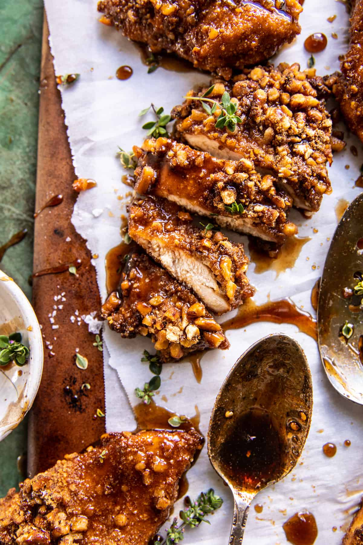 Baked Crunchy Pretzel Honey Balsamic Chicken | halfbakedharvest.com
