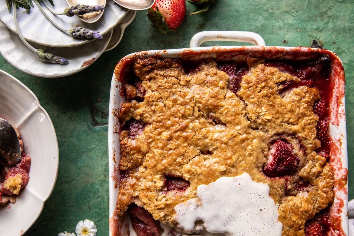 Easy Brown Sugar Strawberry Cobbler. | halfbakedharvest.com