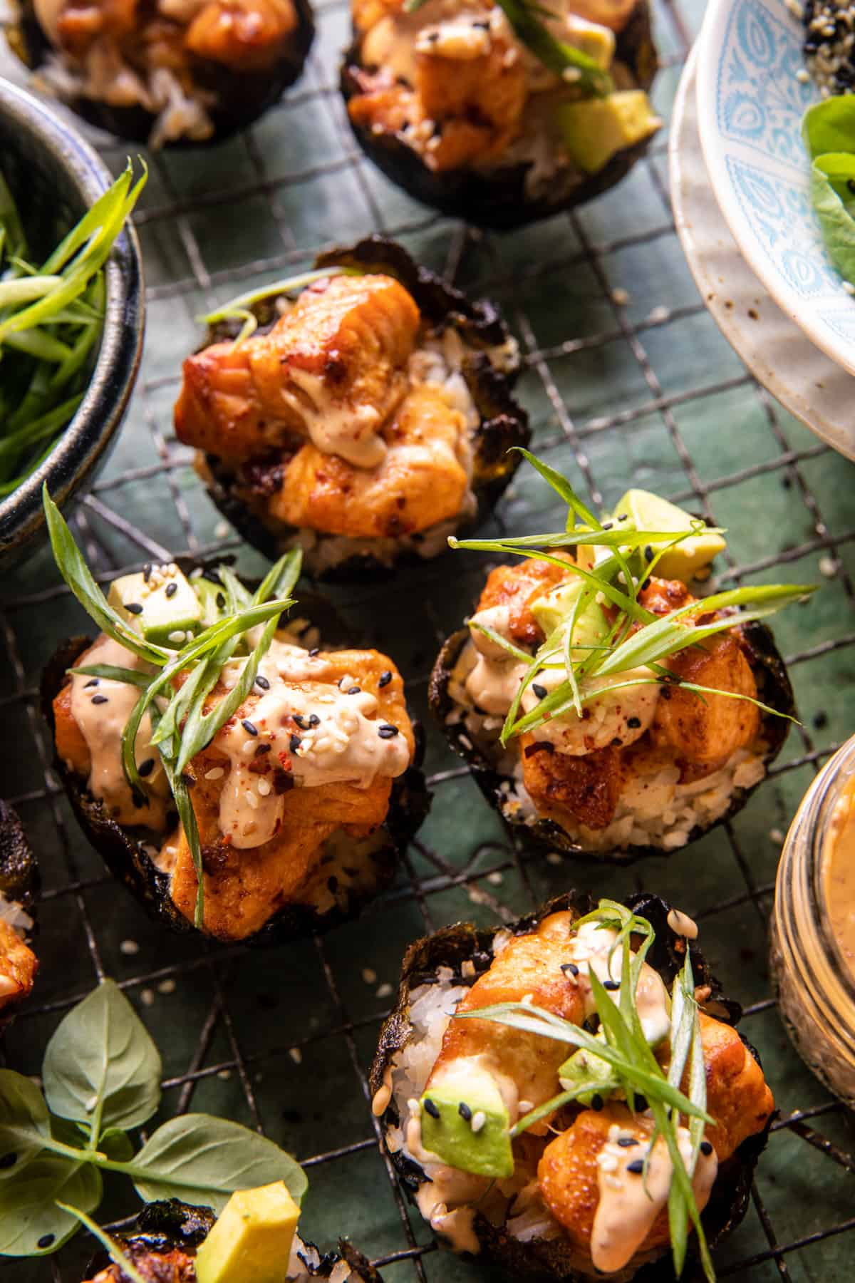 Baked Chipotle Salmon Sushi Cups | halfbakedharvest.com