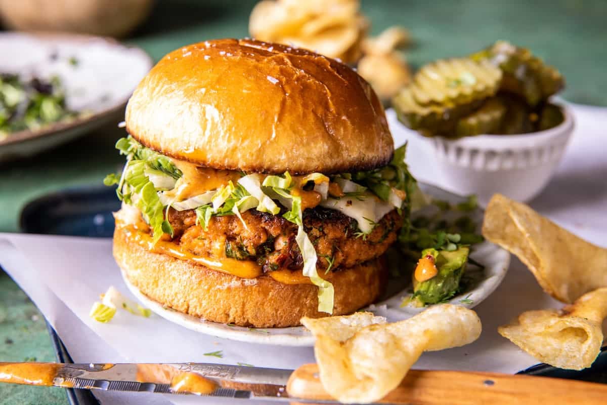 Easy Chipotle Salmon Burgers | halfbakedharvest.com