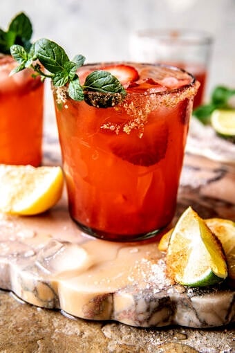 Strawberry Lemonade Aperol Margarita | halfbakedharvest.com