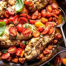 Cheesy Tomato Basil Stuffed Chicken | halfbakedharvest.com