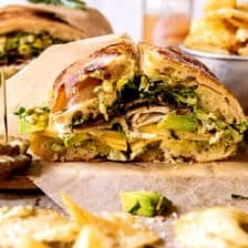 Picnic Style Pesto Turkey and Avocado Bacon Sandwich | halfbakedharvest.com