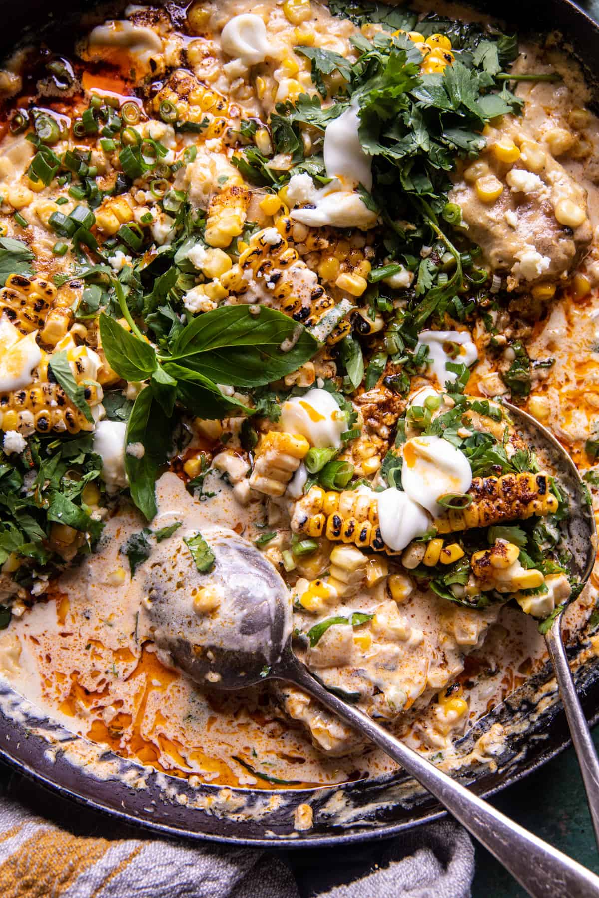 Skillet Creamed Street Corn Chicken | halfbakedharvest.com