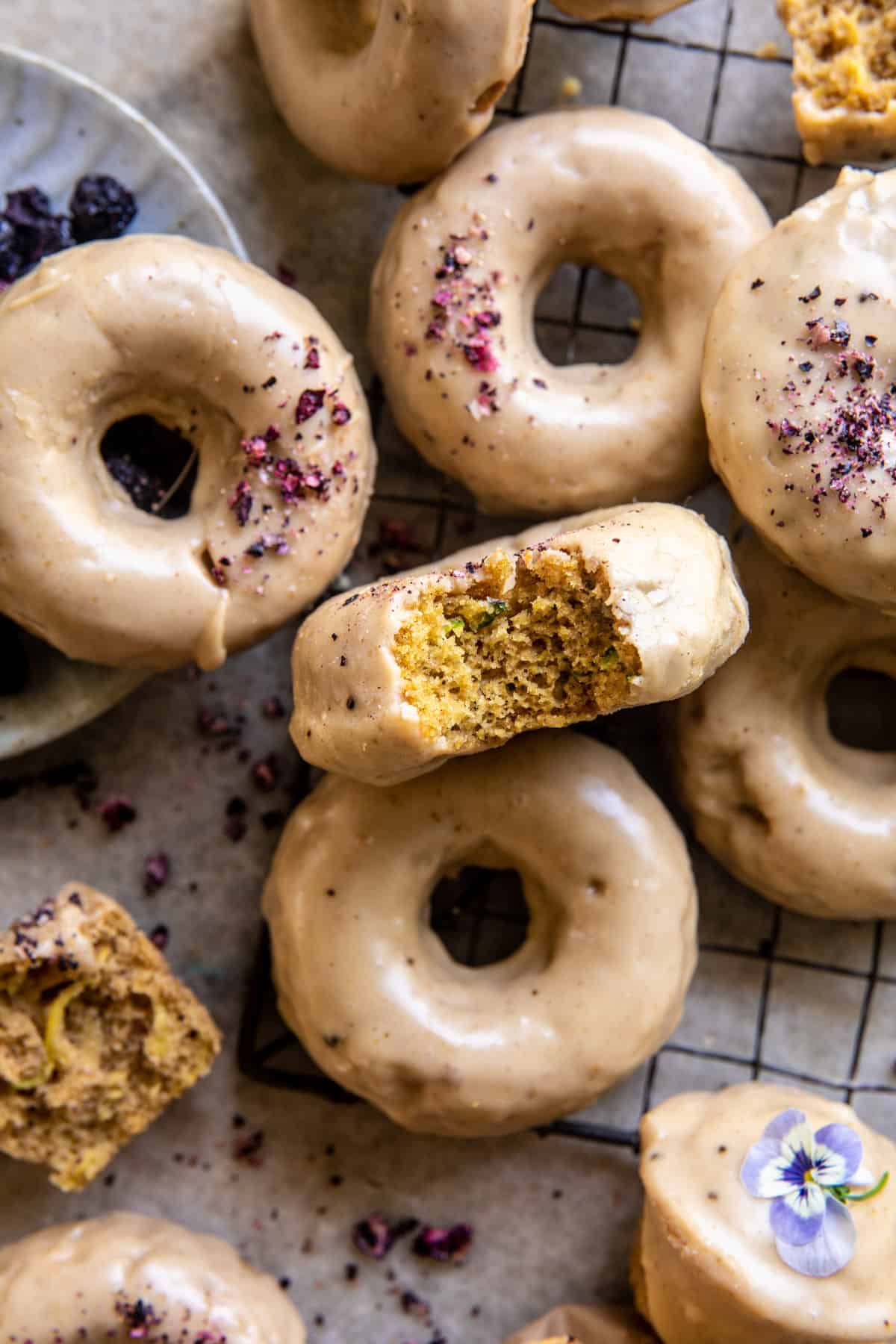 Zucchini Doughnuts with Cinnamon Maple Glaze | halfbakedharvest.com