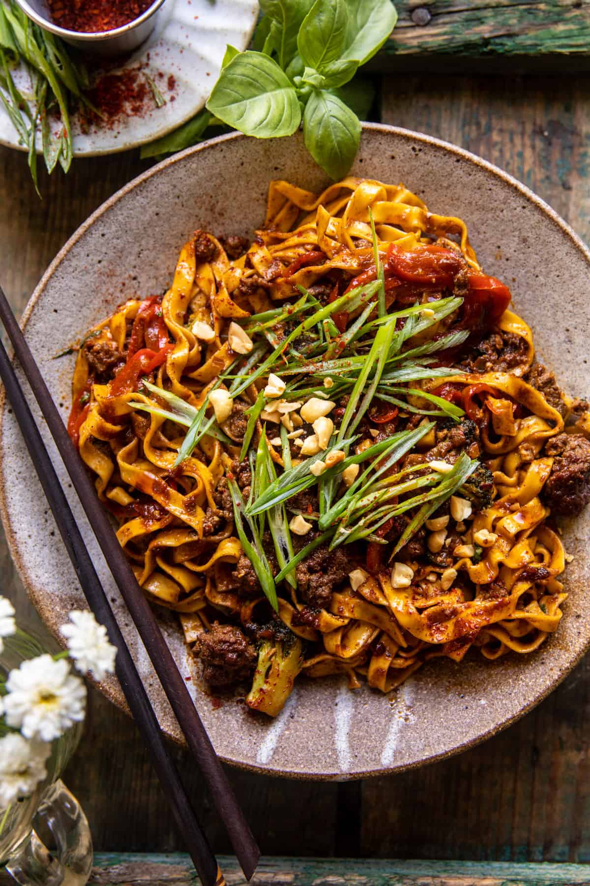 Almost Instant Red Curry Beef and Garlic Noodles | halfbakedharvest.com