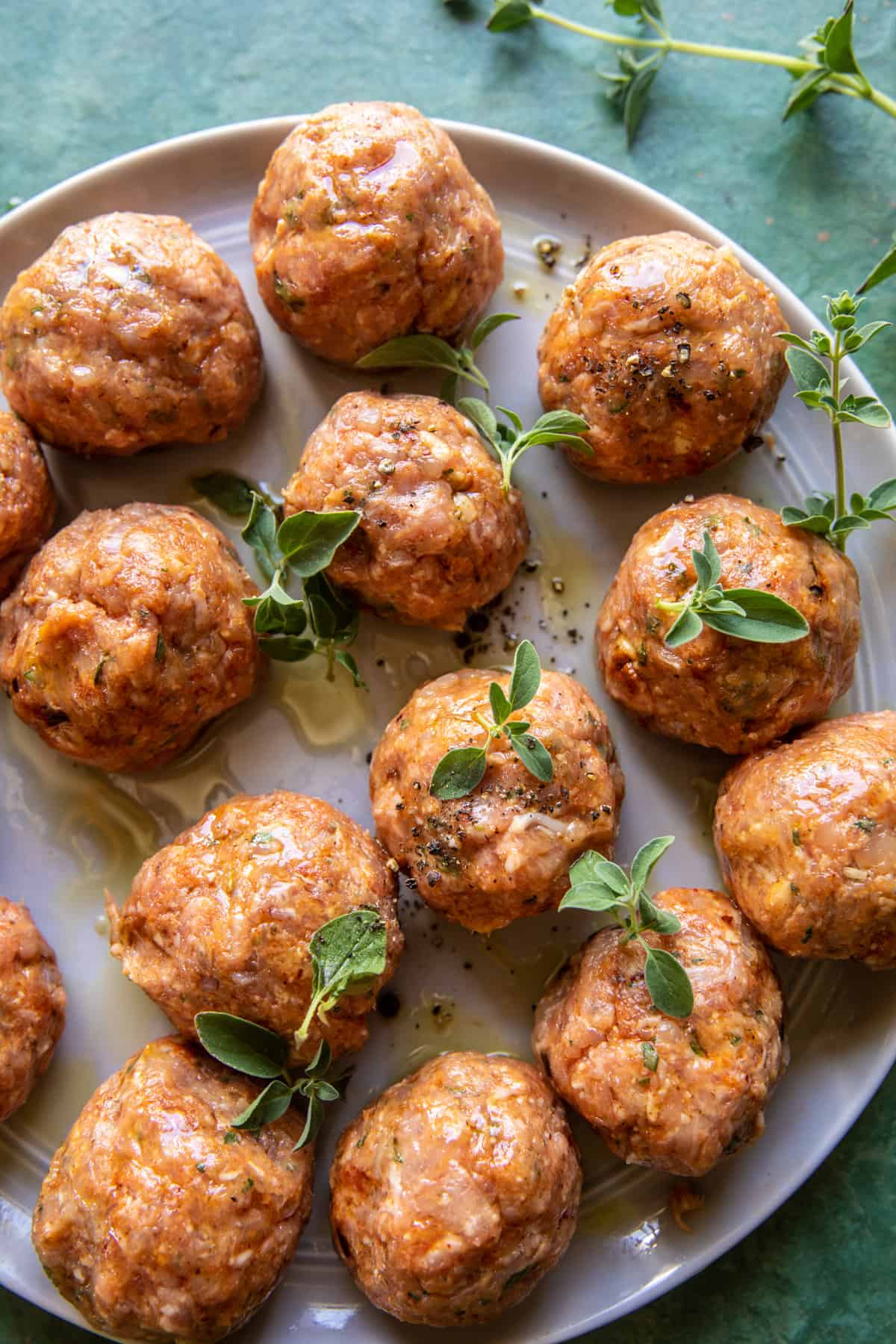 Crockpot Greek Chicken Meatballs with Creamy Tomato Orzo | halfbakedharvest.com