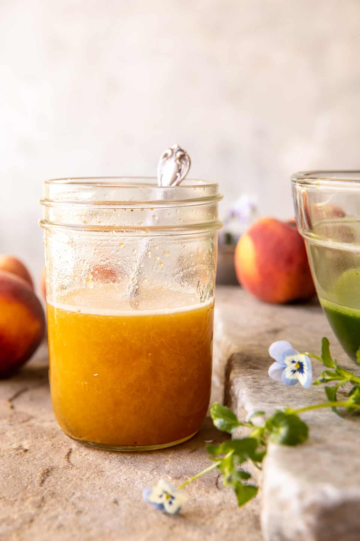 Iced Peach Lemonade Matcha Latte | halfbakedharvest.com