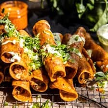 Crispy Jalapeño Cream Cheese Buffalo Cauliflower Taquitos | halfbakedharvest.com