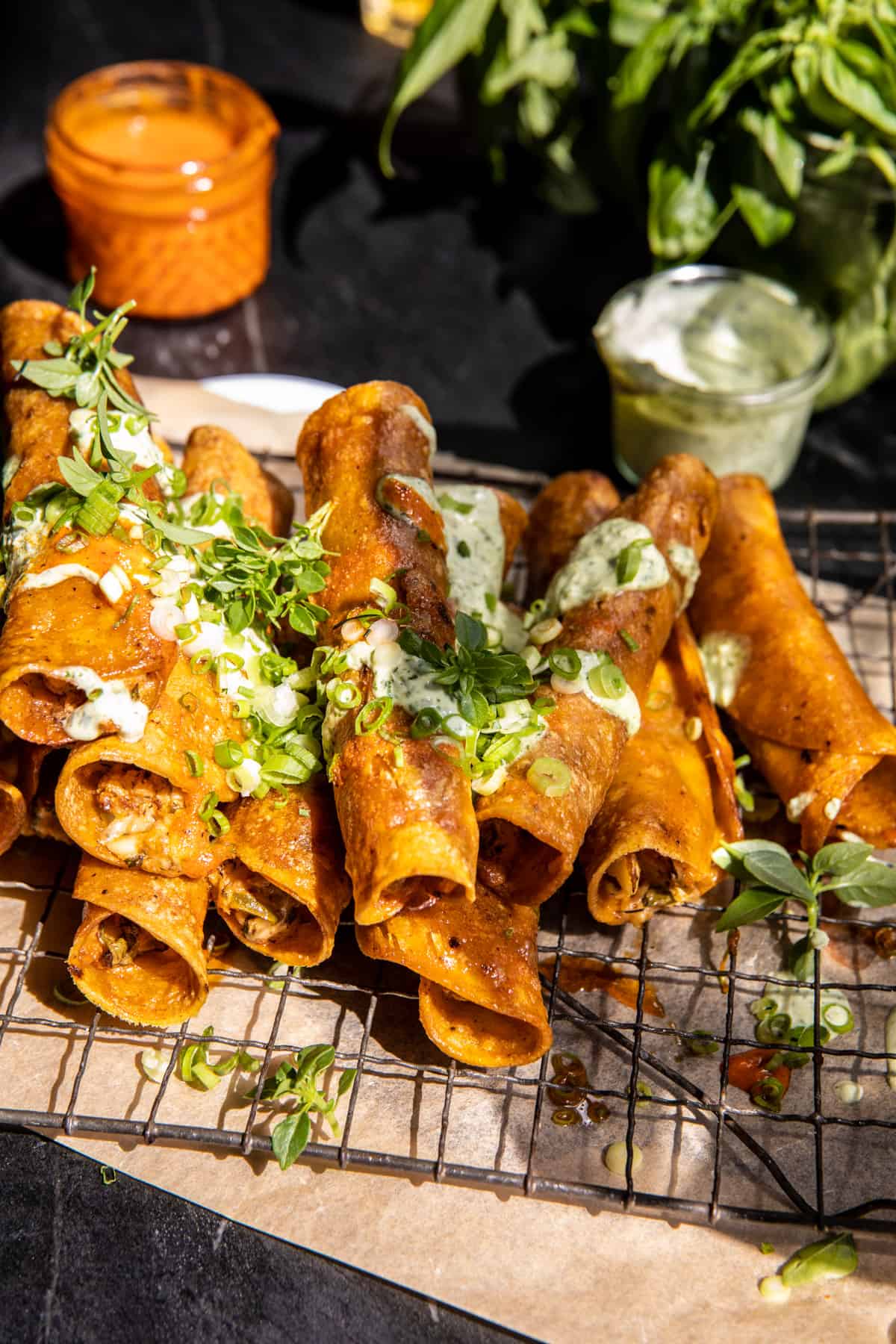 Crispy Jalapeño Cream Cheese Buffalo Cauliflower Taquitos | halfbakedharvest.com