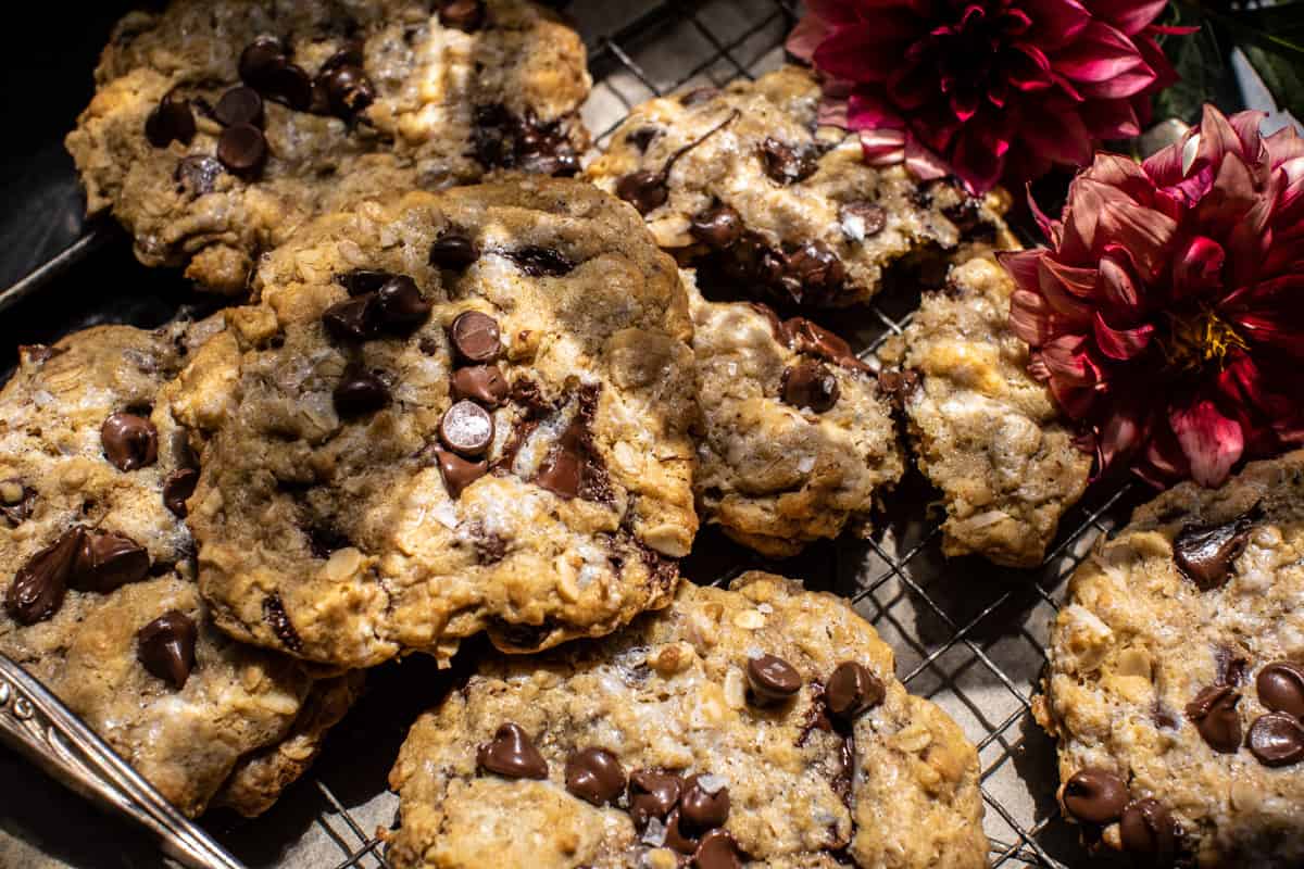 Giant Magic Oatmeal Chocolate Chip Cookies | halfbakedharvest.com