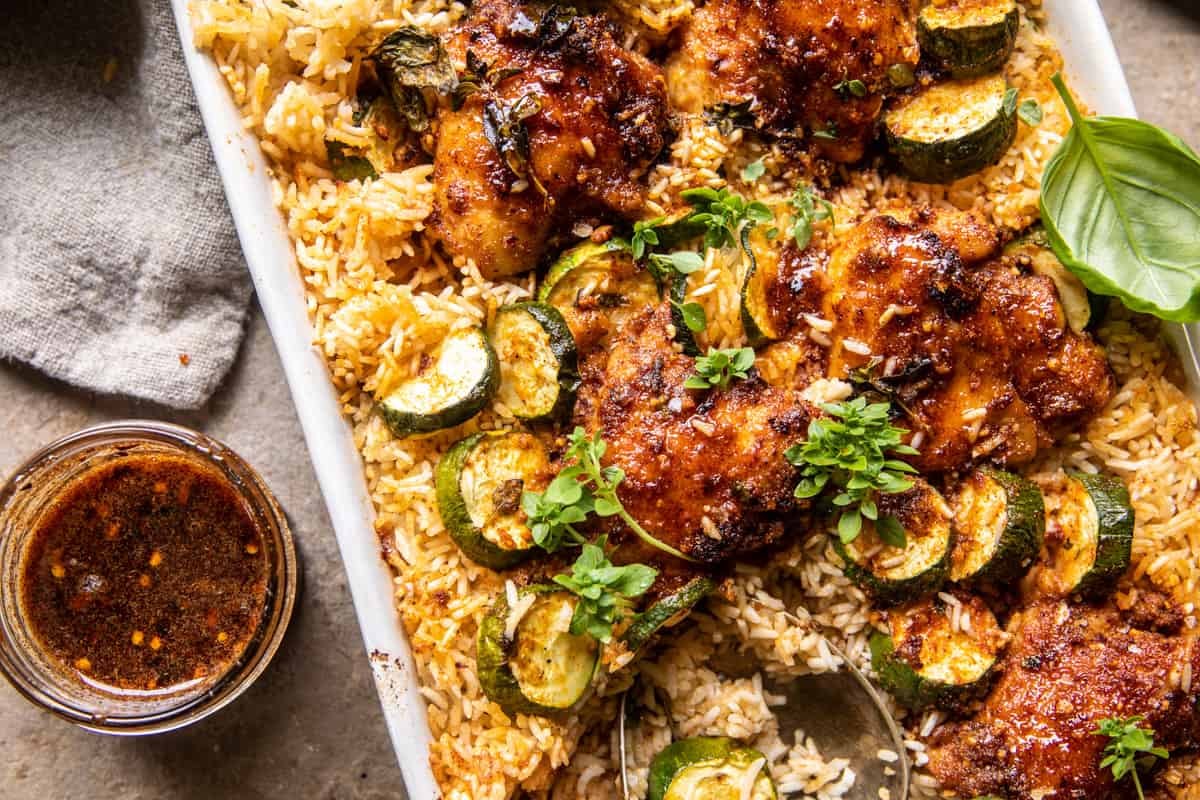 One Pan Chipotle Honey Chicken and Rice | halfbakedharvest.com