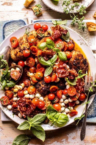 Skillet Caprese Prosciutto Chicken | halfbakedharvest.com