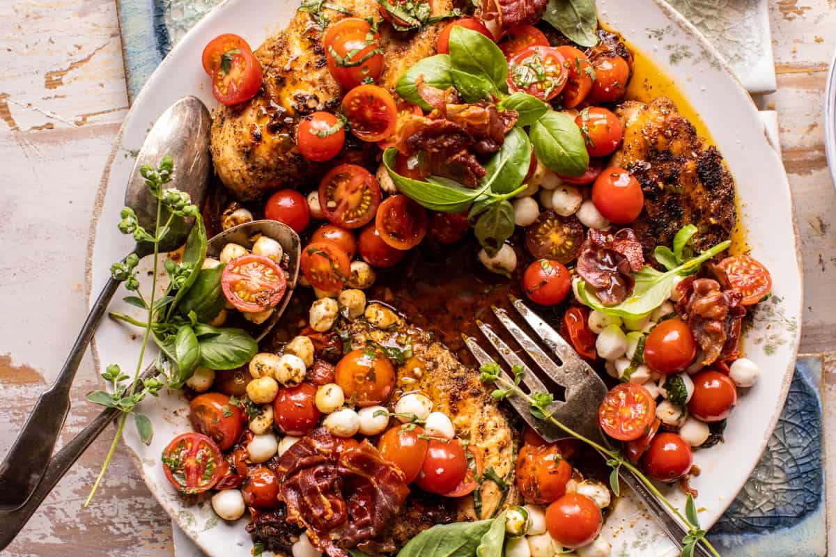 Skillet Caprese Prosciutto Chicken | halfbakedharvest.com