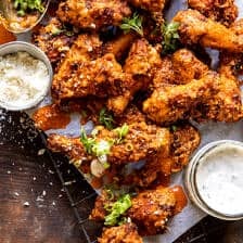 Easy Garlic Parmesan Buffalo Chicken Wings | halfbakedharvest.com