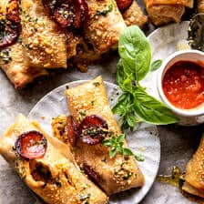 Garlic Butter Pizza Egg Rolls | halfbakedharvest.com