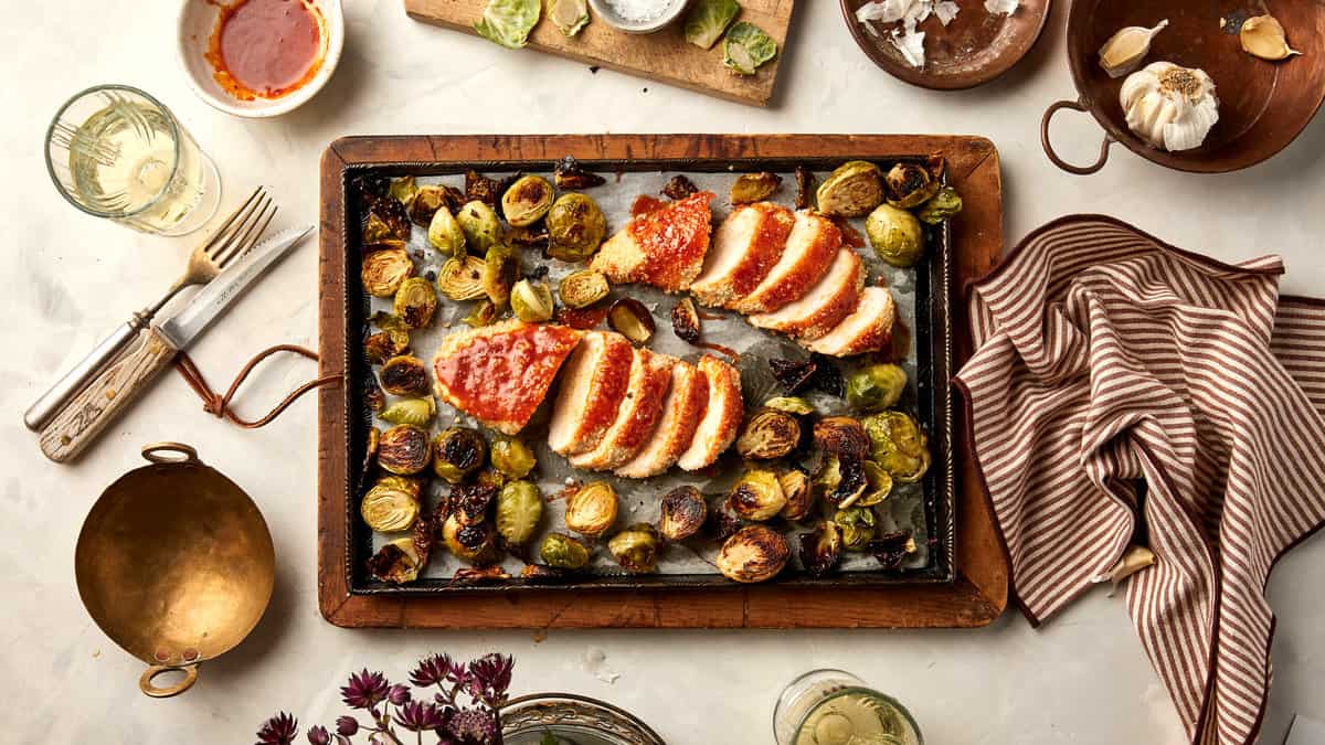 One-Sheet Hot Honey Mustard Chicken | halfbakedharvest.com