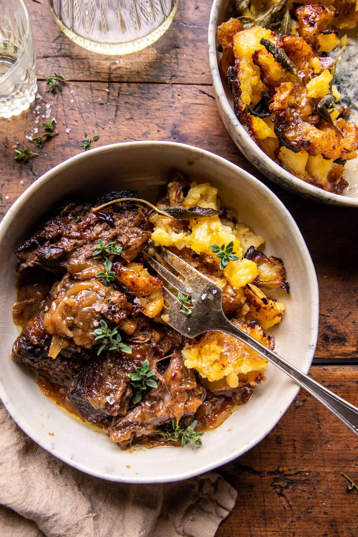 Cider Braised Pot Roast with Crispy Sage Butter Potatoes | halfbakedharvest.com
