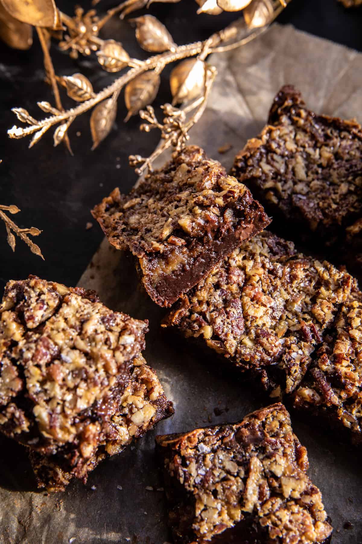 Gooey Pecan Pie Brownies| halfbakedharvest.com