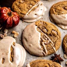 Soft Pumpkin Spice Ginger Cookies with Brown Butter Icing | halfbakedharvest.com