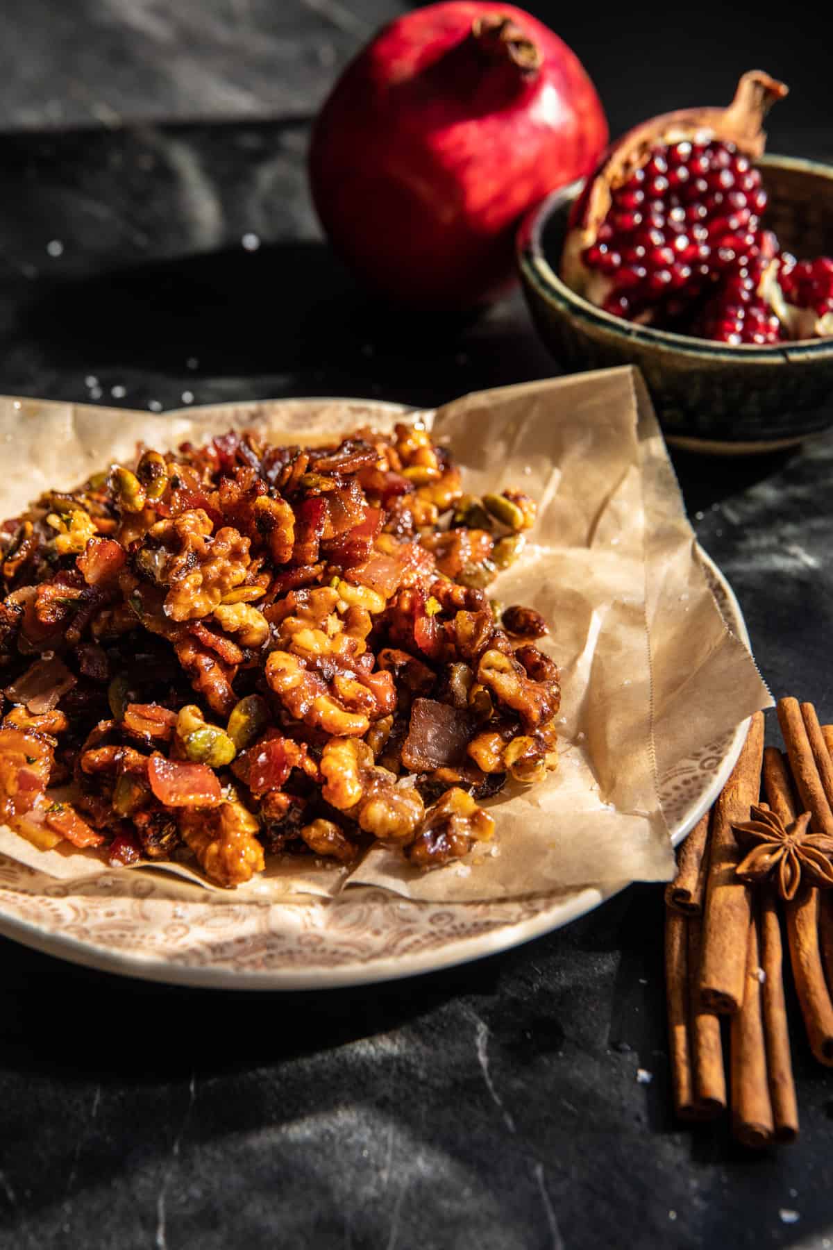 Shaved Brussels Sprout Candied Bacon Salad | halfbakedharvest.com