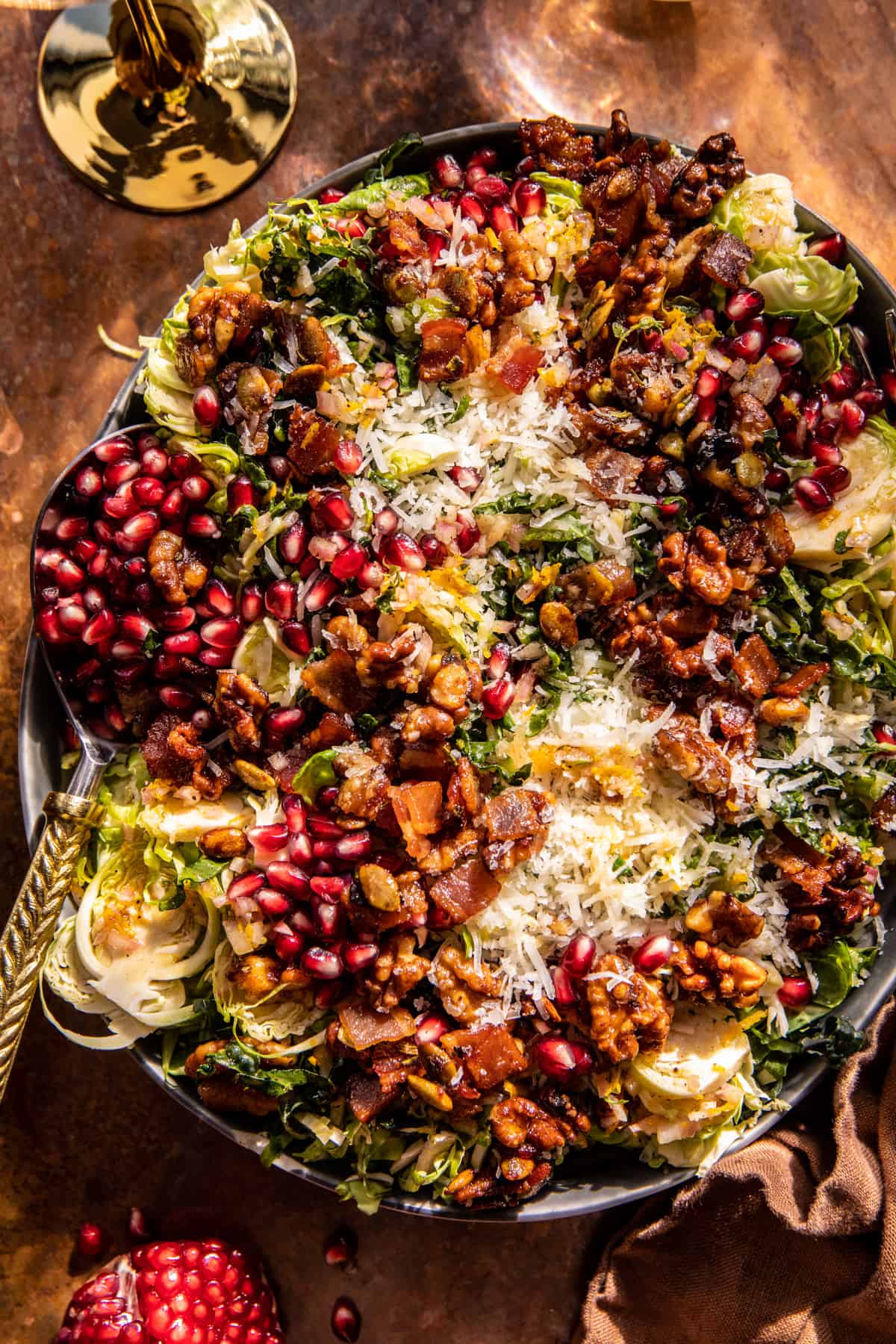 Shaved Brussels Sprout Candied Bacon Salad | halfbakedharvest.com