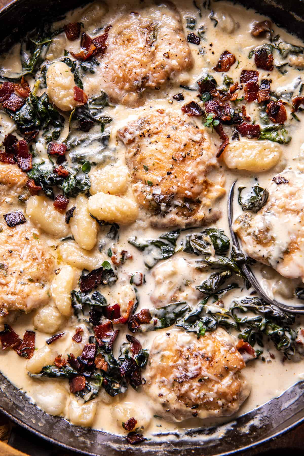 Skillet Creamy Chicken and Parmesan Gnocchi | halfbakedharvest.com