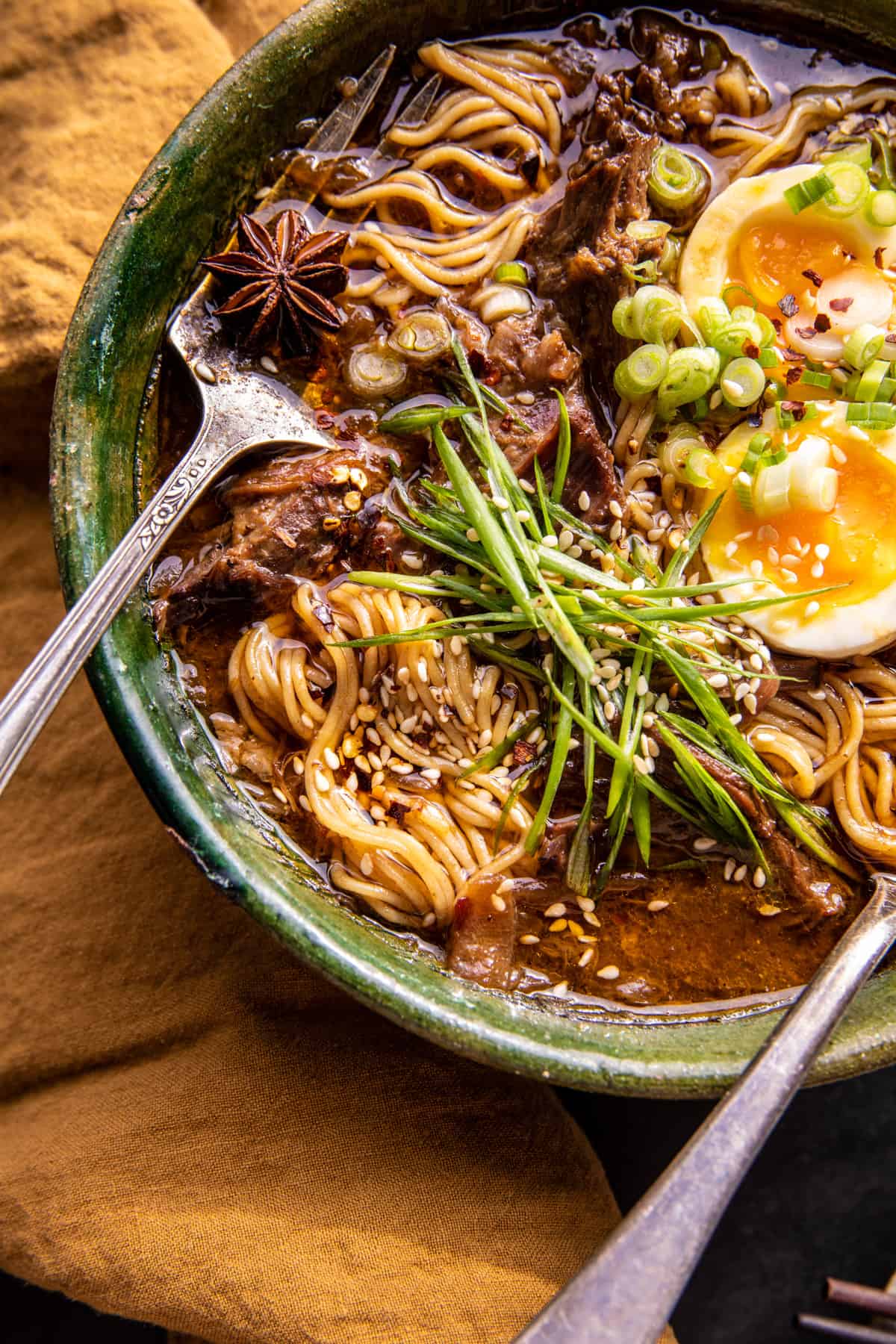 Spicy Miso Braised Beef Ramen | halfbakedharvest.com