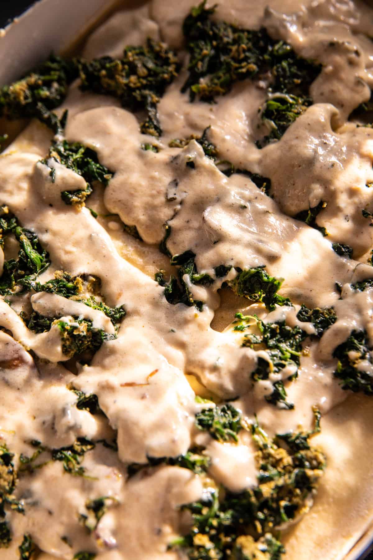 Brown Butter Pesto Spinach Soufflé Lasagna | halfbakedharvest.com