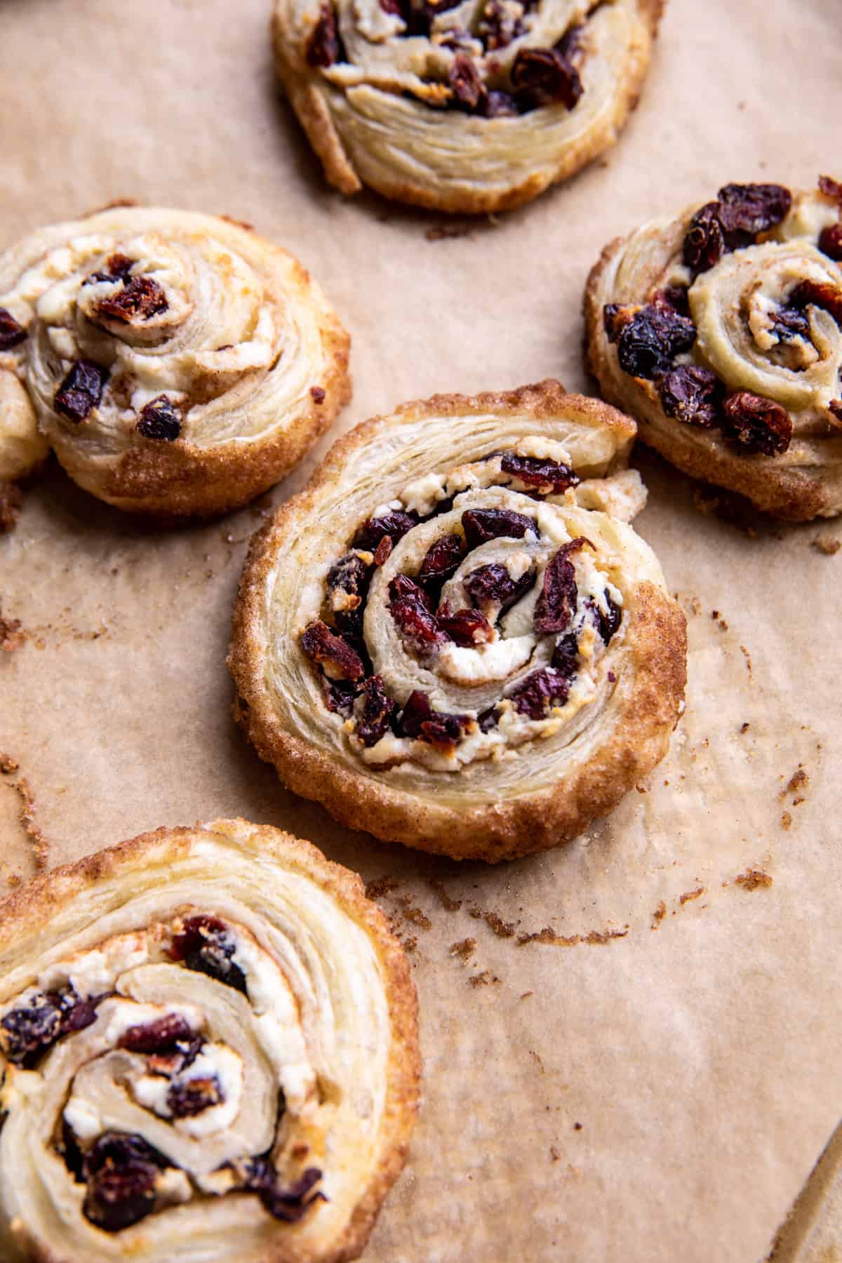 Cranberry Goat Cheese Puff Pastry Swirls | halfbakedharvest.com