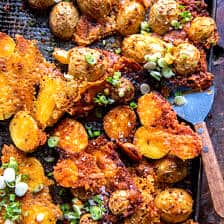 Crispy Parmesan Crusted Buffalo Potatoes | halfbakedharvest.com