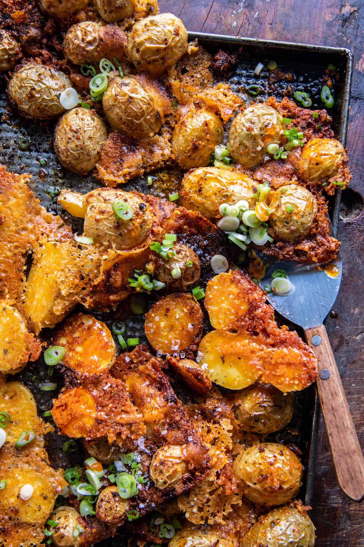 Crispy Parmesan Crusted Buffalo Potatoes | halfbakedharvest.com