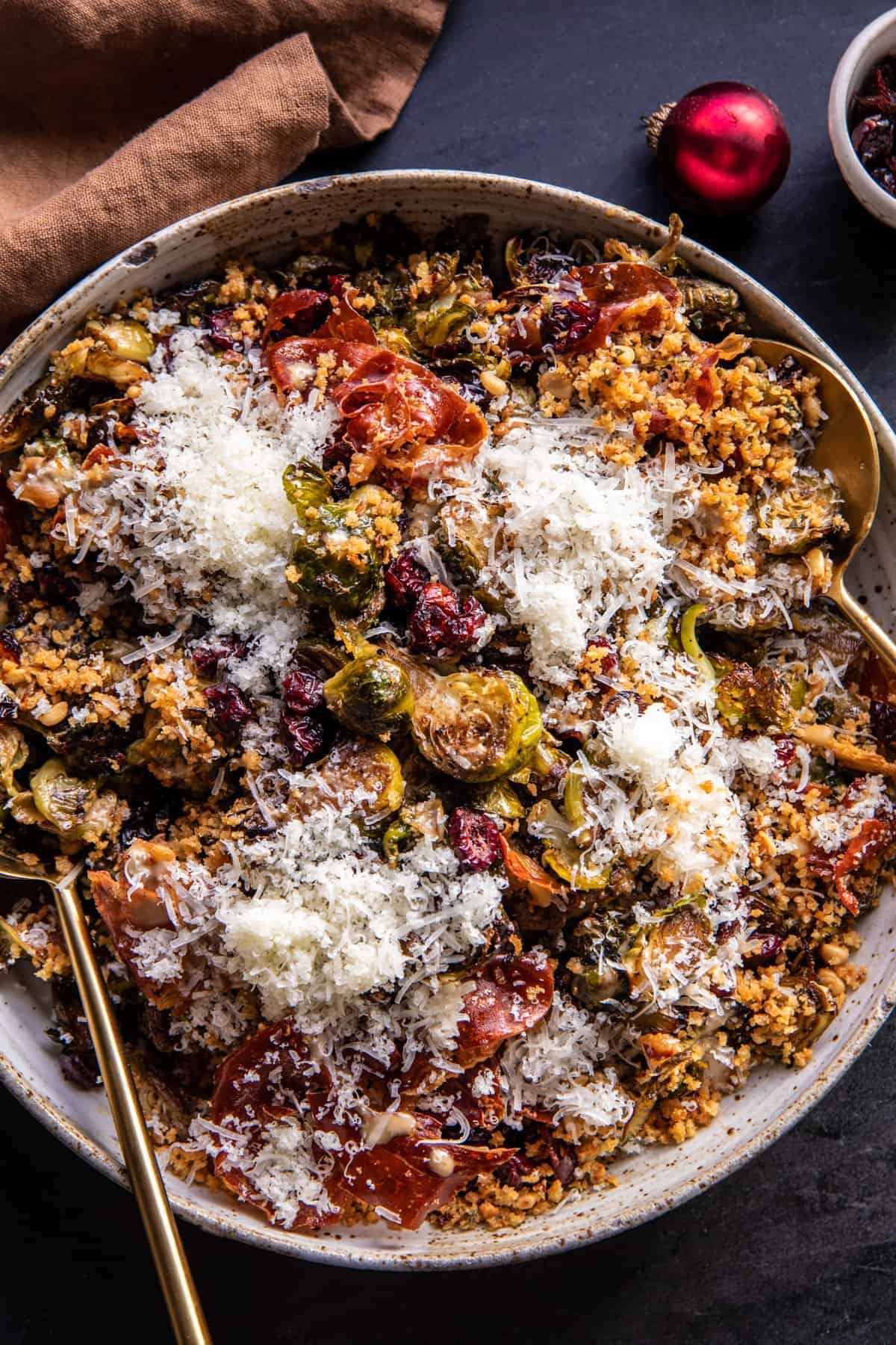 Roasted Brussels Sprout Salad with Tahini Dressing | halfbakedharvest.com