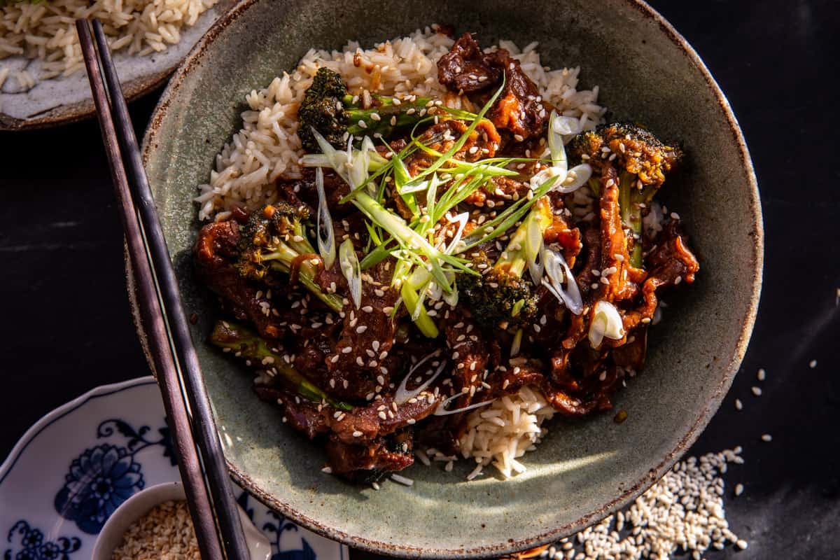 20 Minute Miso Ginger Beef and Broccoli | halfbakedharvest.com