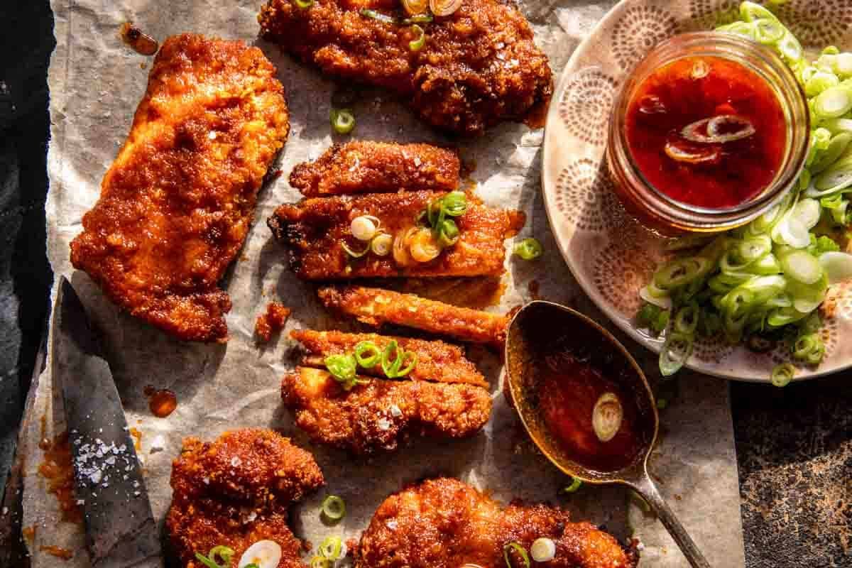 Baked Crunchy Honey Buffalo Chicken | halfbakedharvest.com