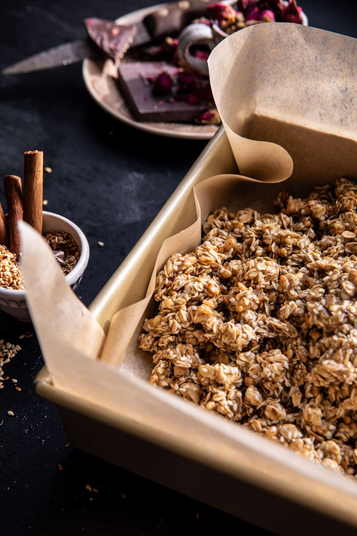 Chocolate Dipped Sesame Oatmeal Bars | halfbakedharvest.com