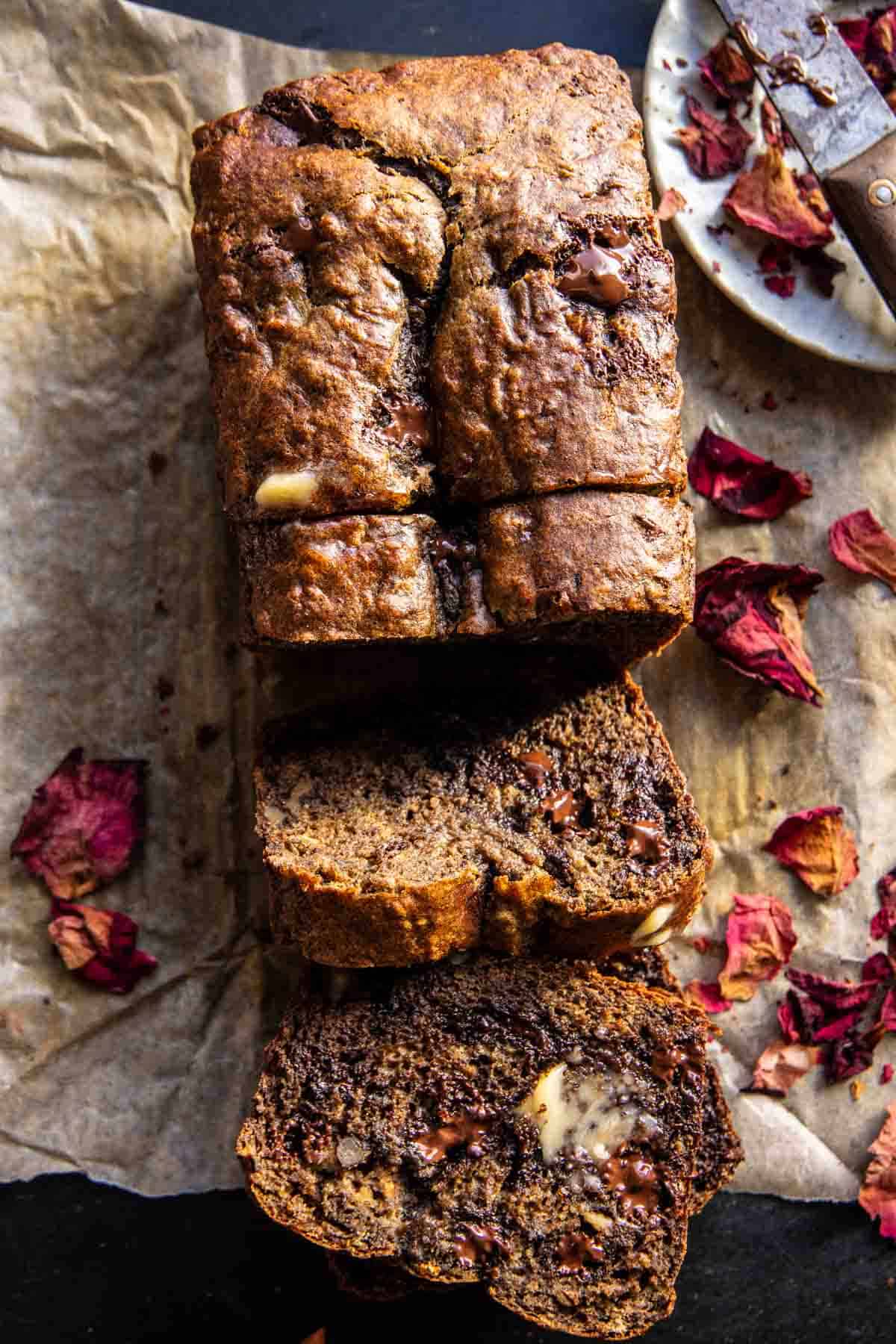 Honey Buckwheat Chocolate Chunk Banana Bread | halfbakedharvest.com