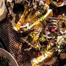 Roasted Lemon Parmesan Broccoli with Garlicky Tahini | halfbakedhearvest.com