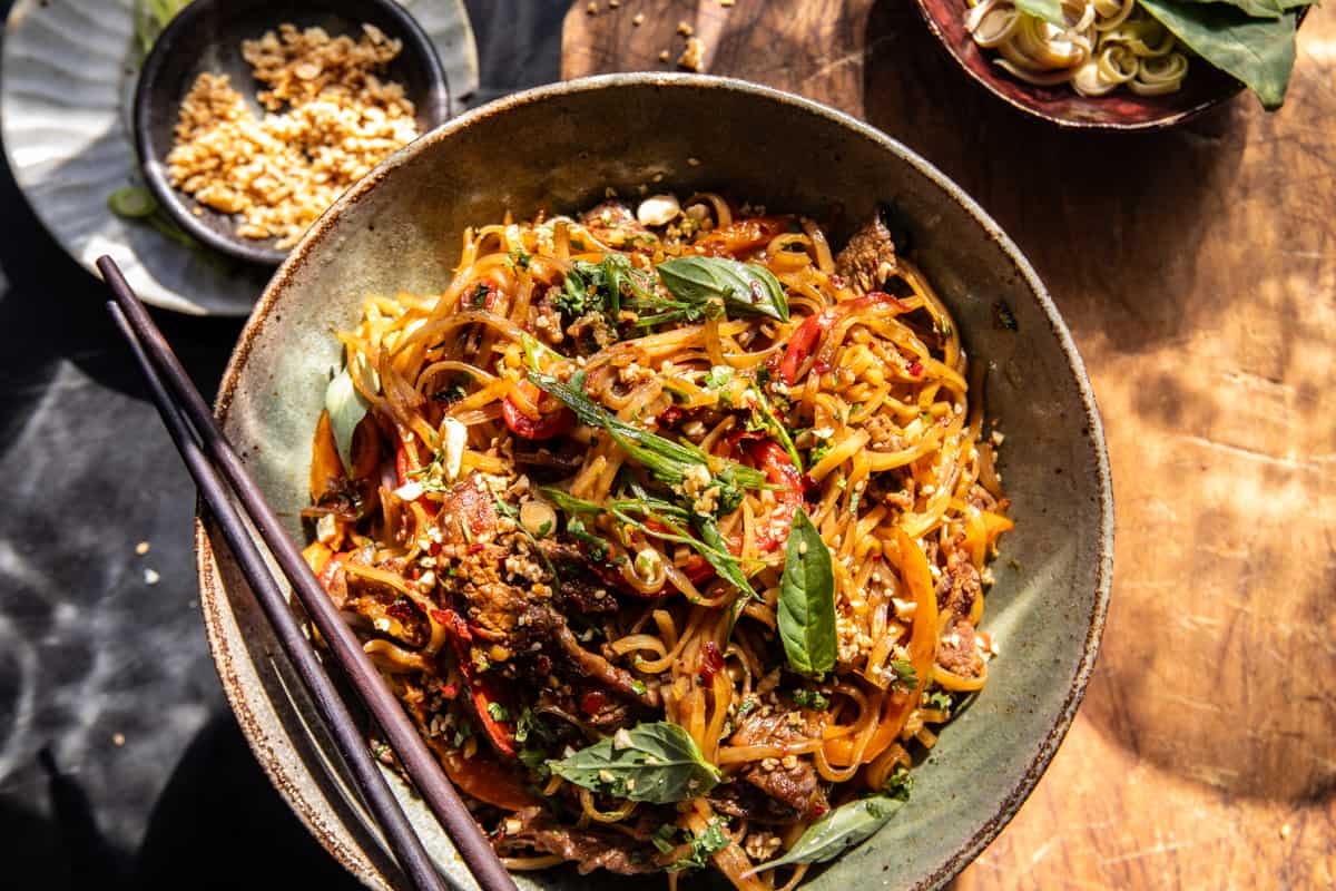 30 Minute Thai Basil Beef Noodles | halfbakedharvest.com