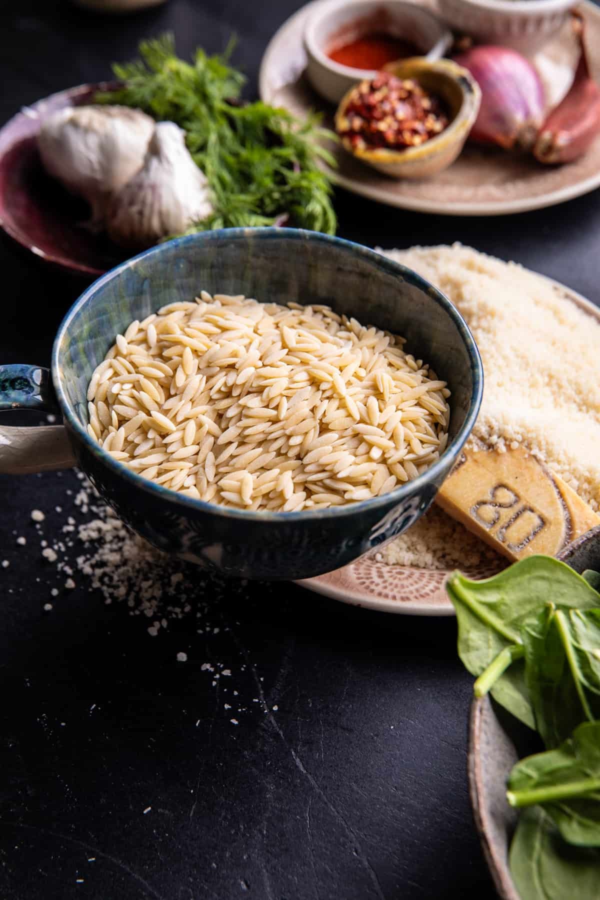 Baked Lemon Rosemary Chicken Meatballs and Creamy Orzo | halfbakedharvest.com