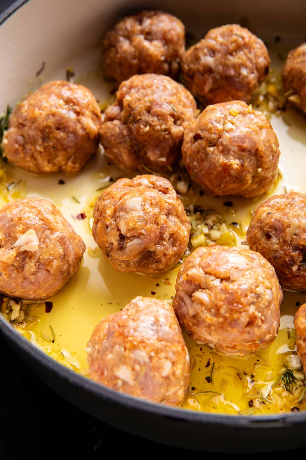 Baked Lemon Rosemary Chicken Meatballs and Creamy Orzo | halfbakedharvest.com