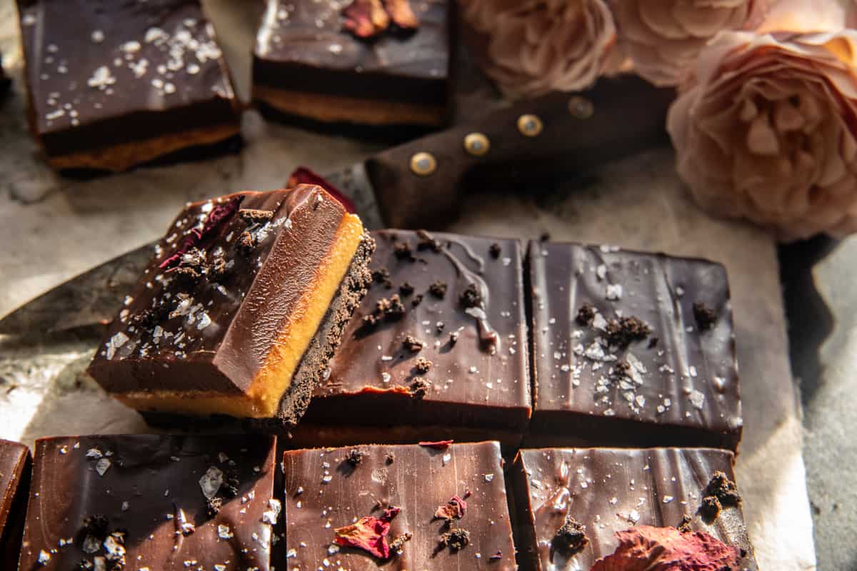 Chocolate Peanut Butter Fudge Bars | halfbakedharvest.com