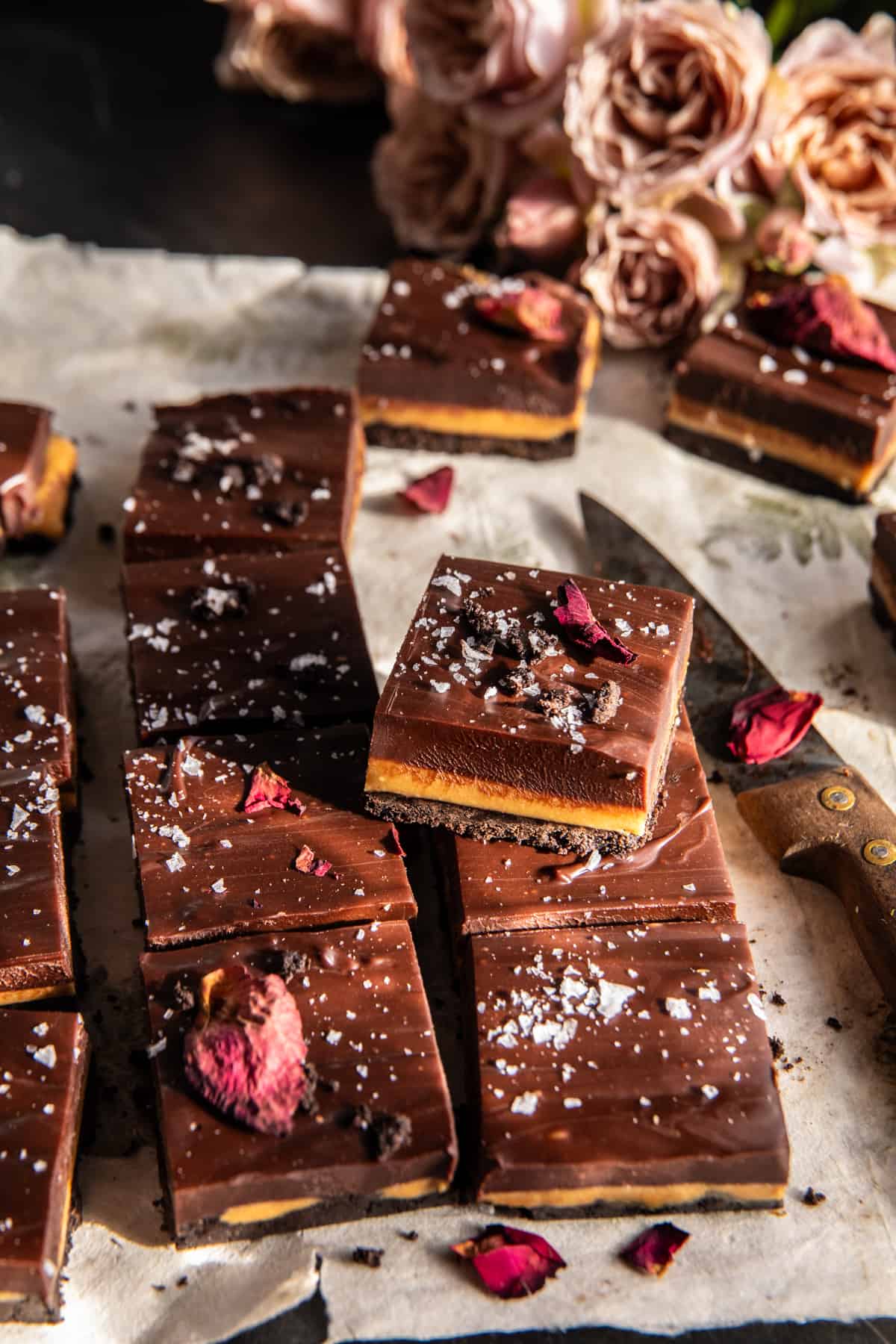 Chocolate Peanut Butter Fudge Bars | halfbakedharvest.com