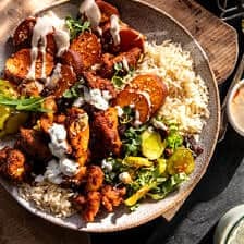 Sheet Pan Chicken Tzatziki and Sweet Potatoes | halfbakedharvest.com