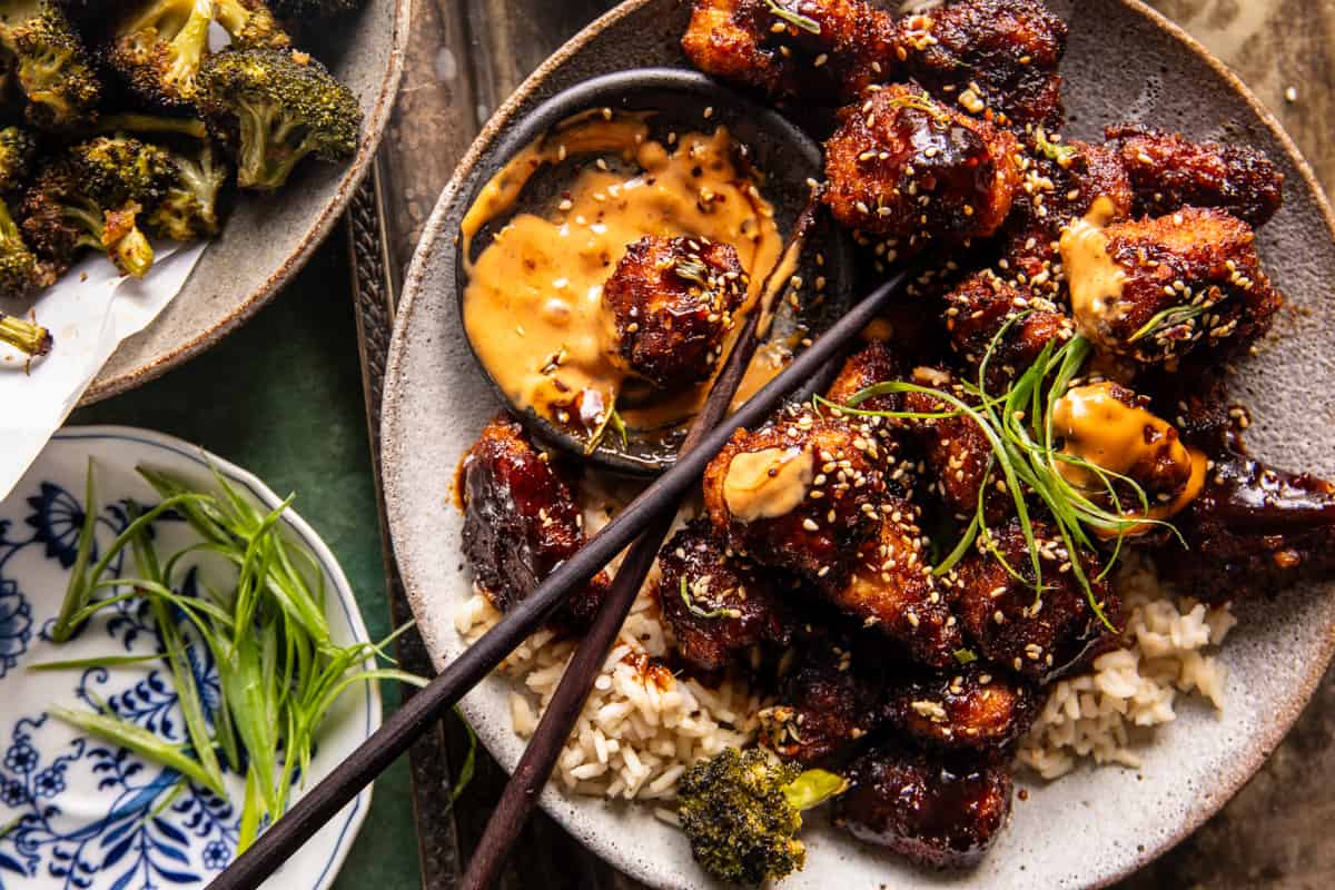 Sheet Pan Korean Popcorn Chicken | halfbakedharvest.com