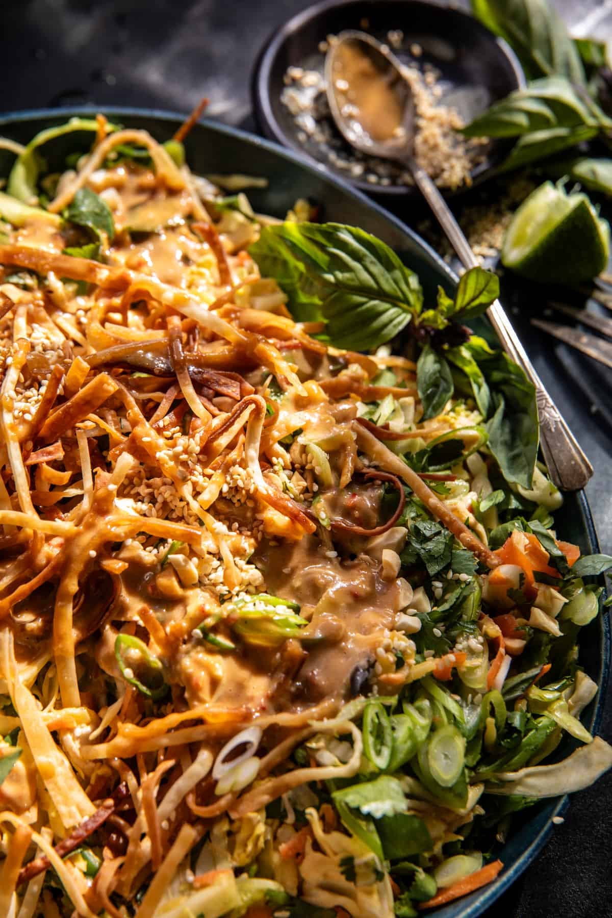 Chopped Thai Crunch Chicken Salad | halfbakedharvest.com