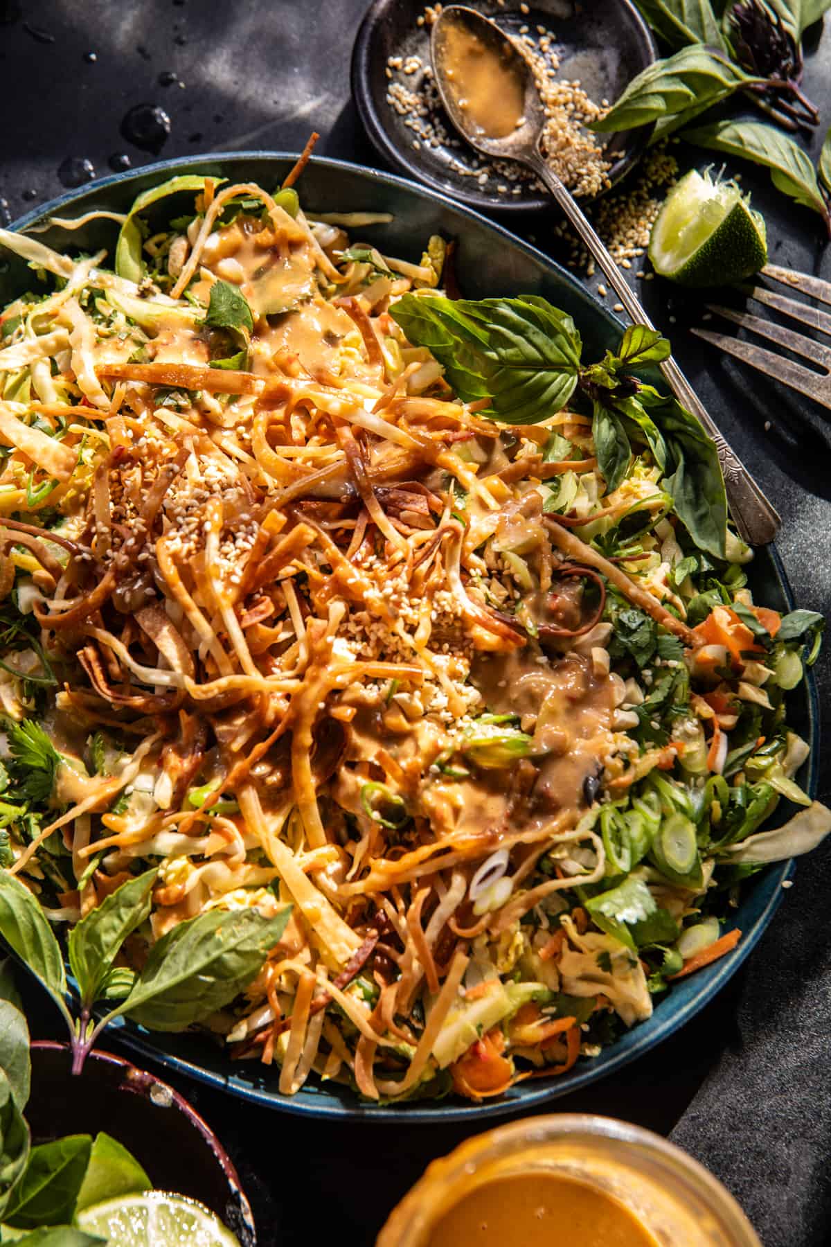 Chopped Thai Crunch Chicken Salad | halfbakedharvest.com