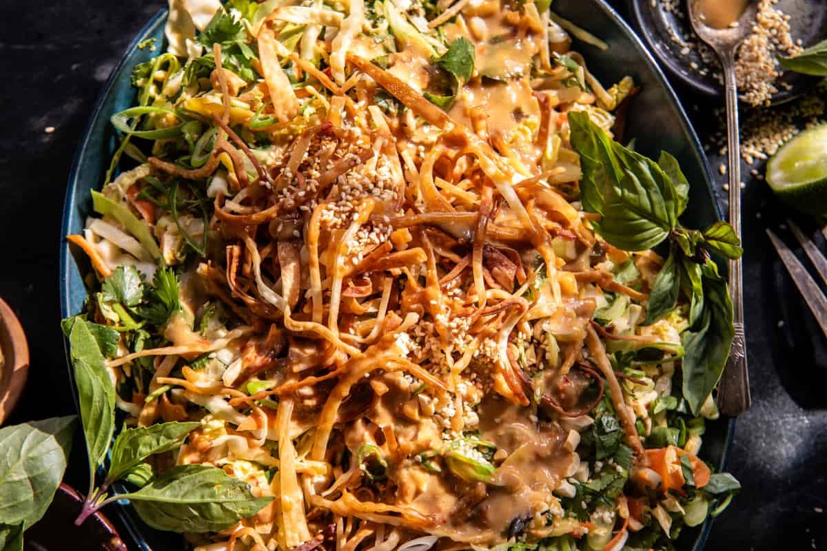 Chopped Thai Crunch Chicken Salad | halfbakedharvest.com