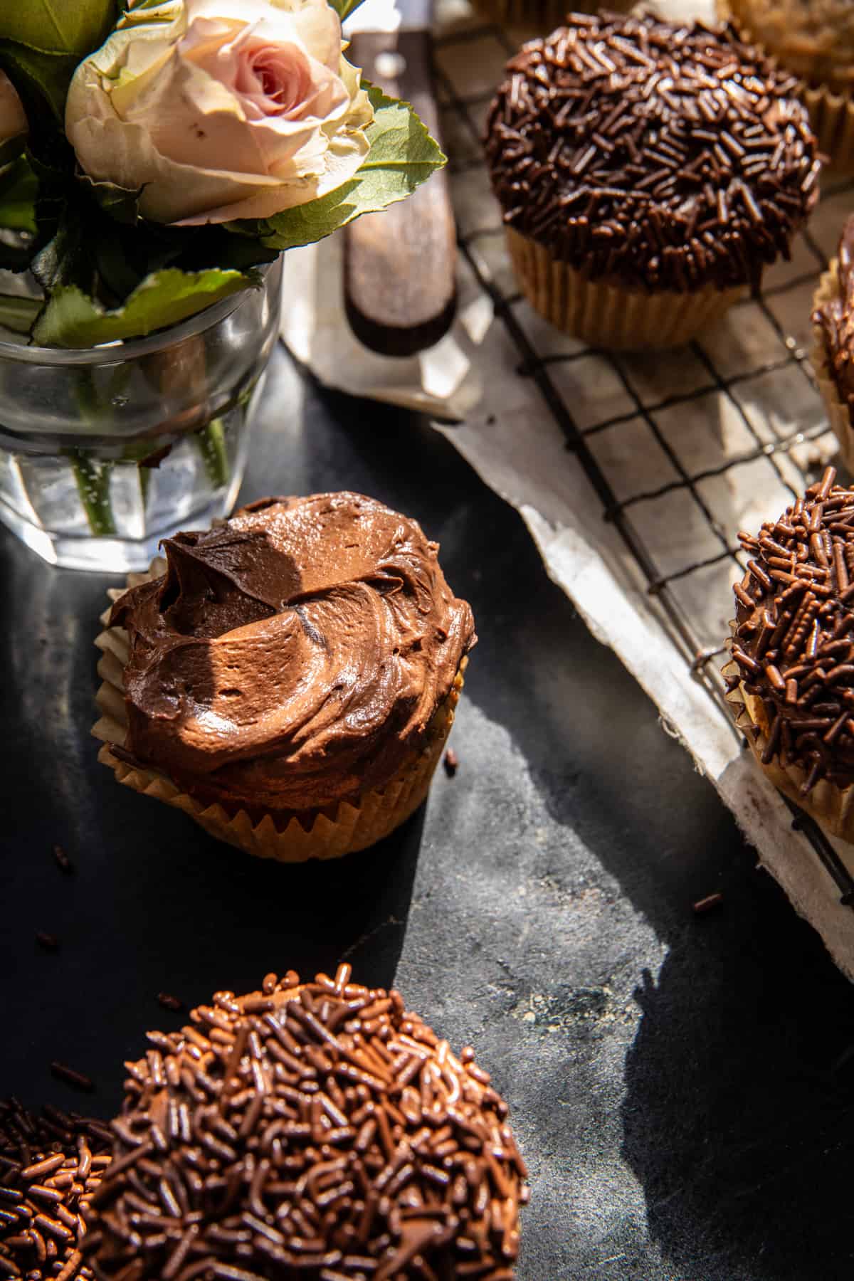 Easy Banana Cupcakes with Espresso Chocolate Frosting | halfbakedharvest.com